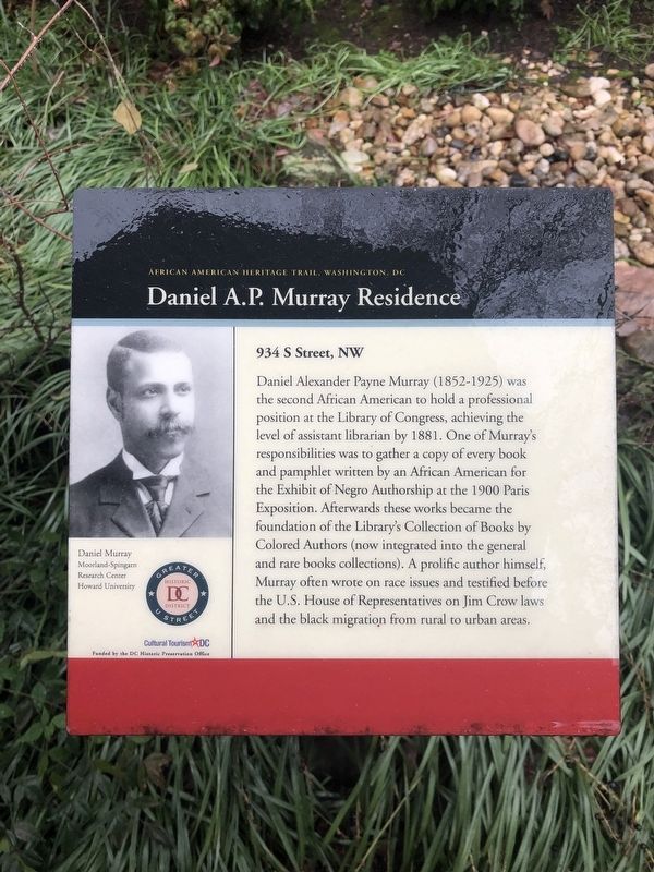 Daniel A.P. Murray Residence Marker image. Click for full size.