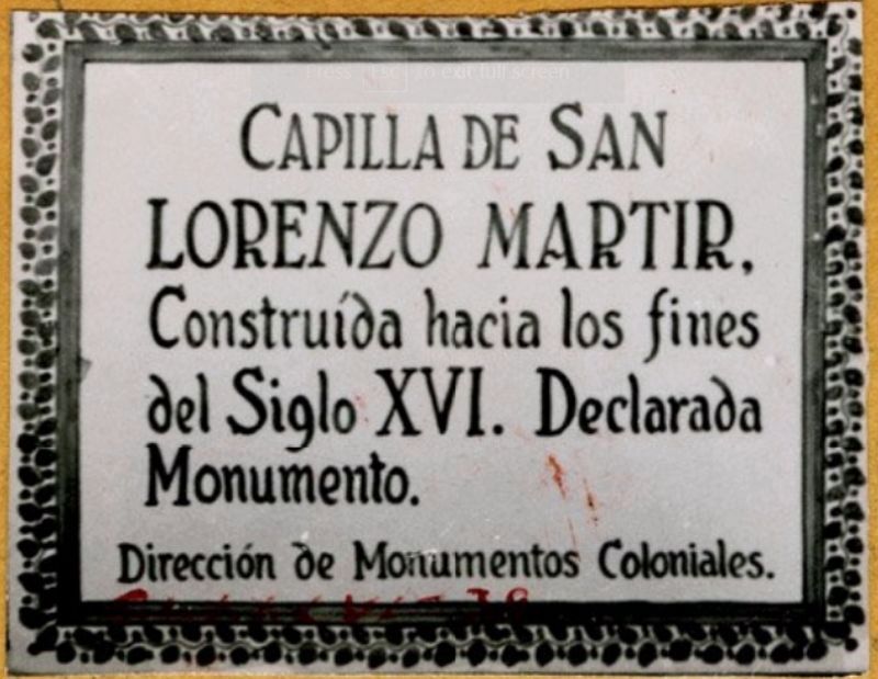 Chapel of San Lorenzo Martyr Marker. Click for full size. Chapel of San Lorenzo Martyr Marker image. Click for full size.