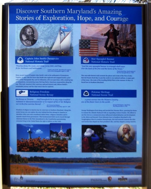 Discover Southern Marylands Amazing Stories of Exploration, Hope, and Courage Marker image. Click for full size.