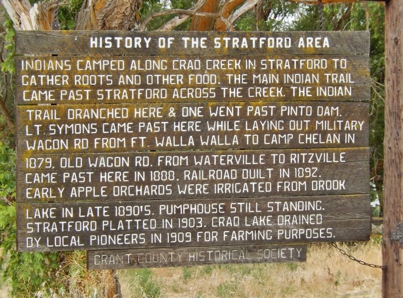 History of the Stratford Area Marker image. Click for full size.