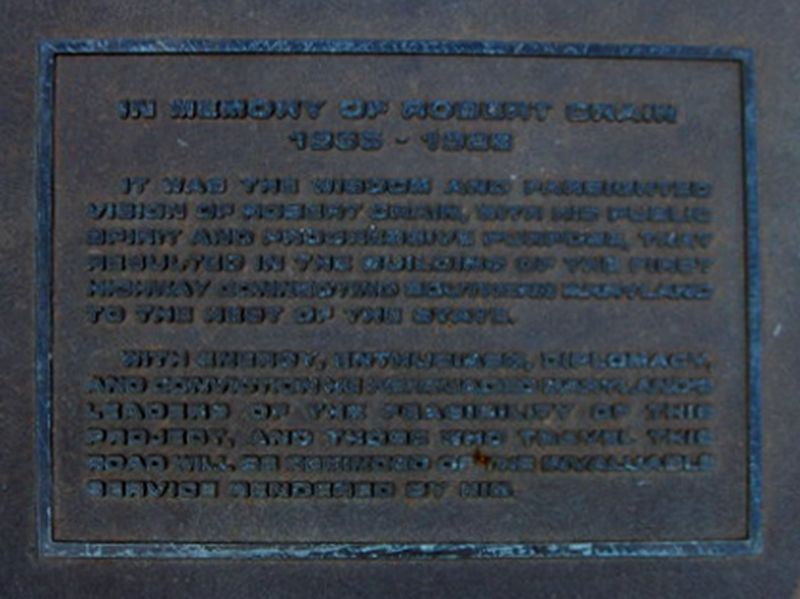 In Memory of Robert Crain Marker - closeup of text image. Click for full size.