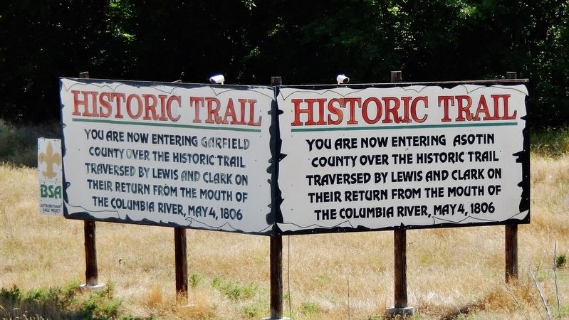 Lewis & Clark Historic Trail Marker. Click for full size. Lewis & Clark Historic Trail Marker image. Click for full size.