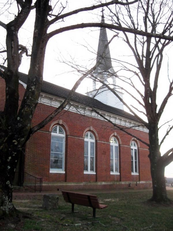 Saint Ignatius' Church Marker to the left of the bench. image. Click for full size.