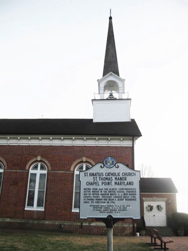 St. Ignatius Catholic Church Marker and church exterior. image. Click for full size.