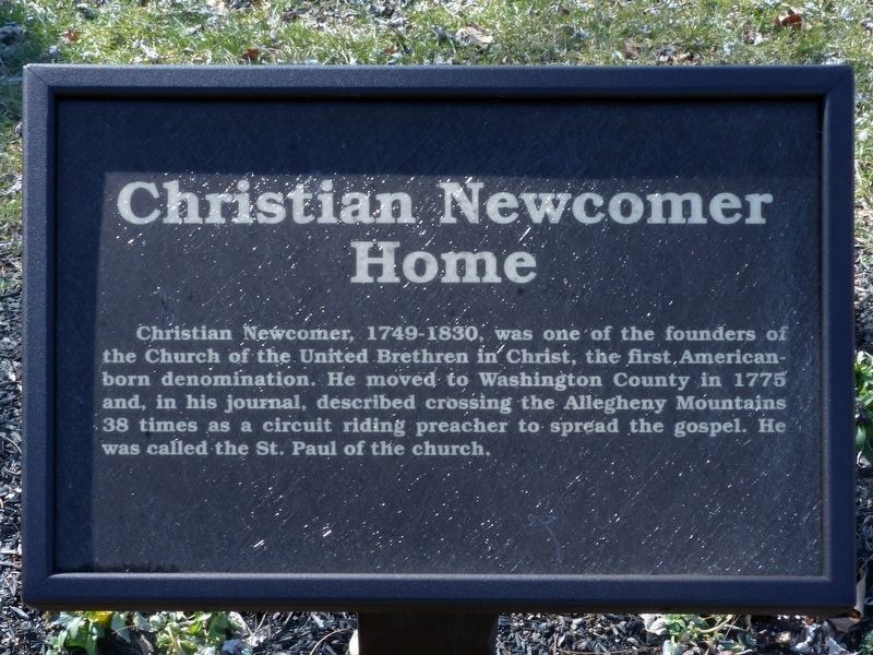 Christian Newcomer Home Marker image. Click for full size.