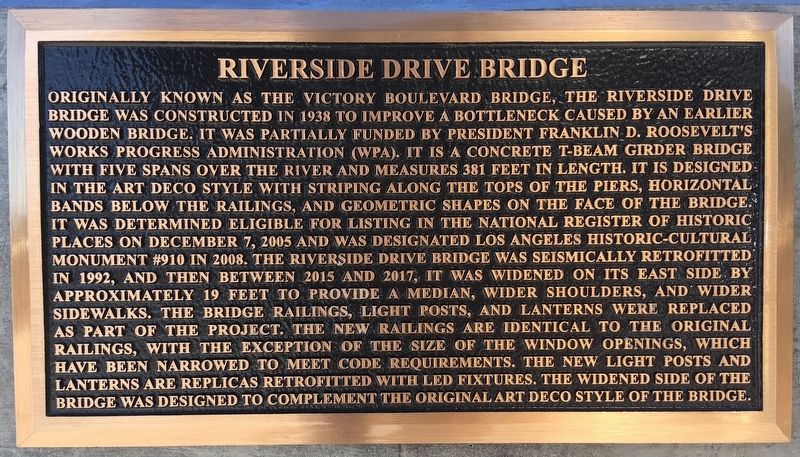 Riverside Drive Bridge Marker image. Click for full size.