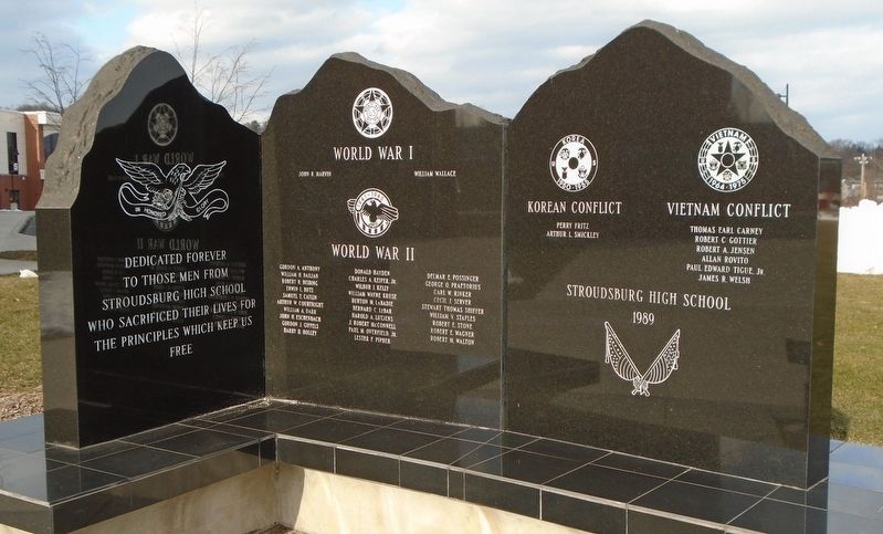 Stroudsburg High School War Memorial. Click for full size. Stroudsburg High School War Memorial image. Click for full size.