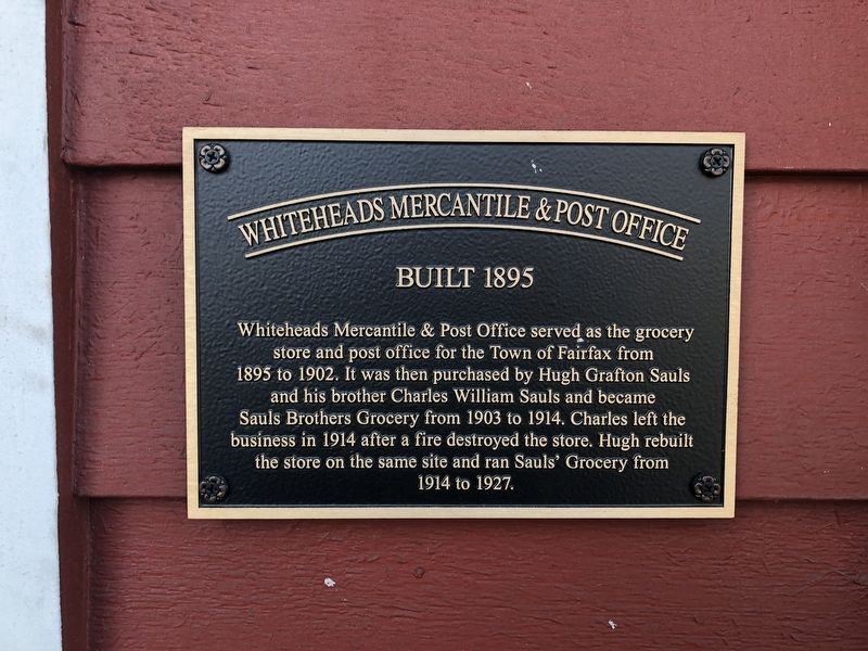 Whiteheads Mercantile & Post Office Marker. Click for full size. Whiteheads Mercantile & Post Office Marker image. Click for full size.
