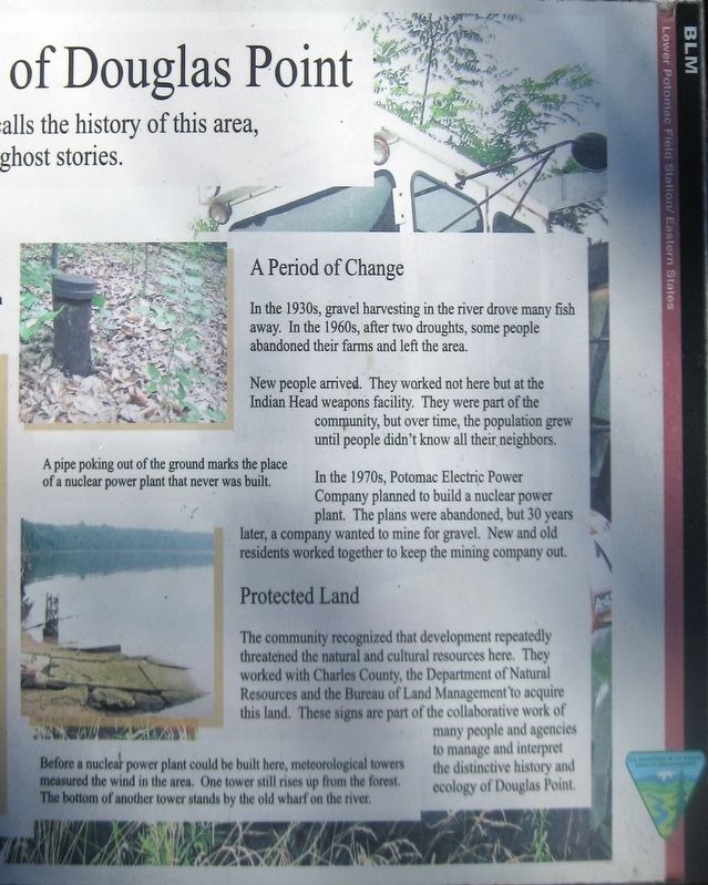 Memories of Douglas Point Marker (Right Half) image. Click for full size.