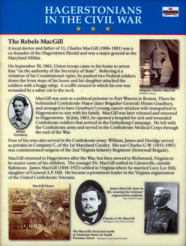 Hagerstonians in the Civil War Marker image. Click for full size.