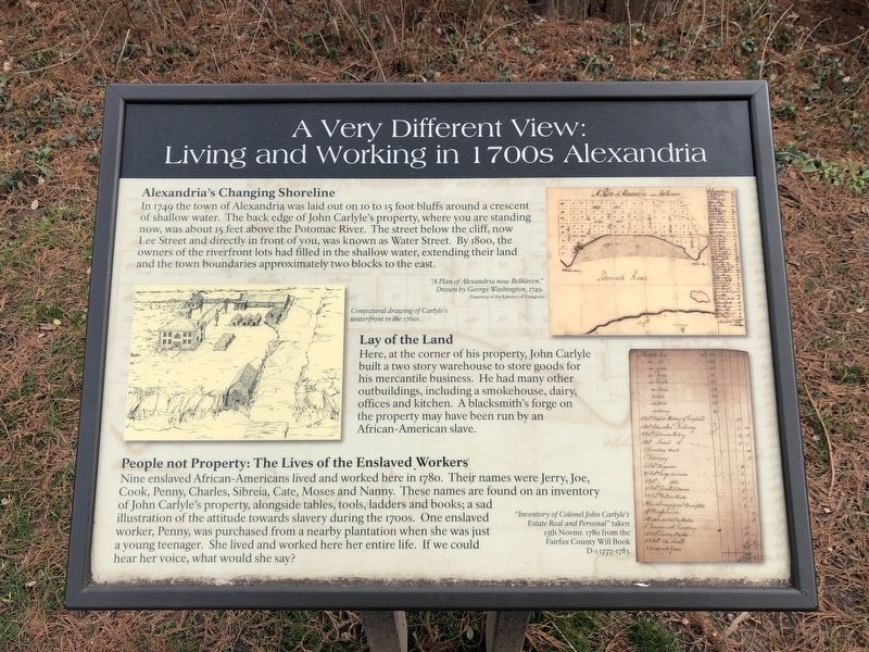 A Very Different View: Living and Working in 1700s Alexandria Marker image. Click for full size.