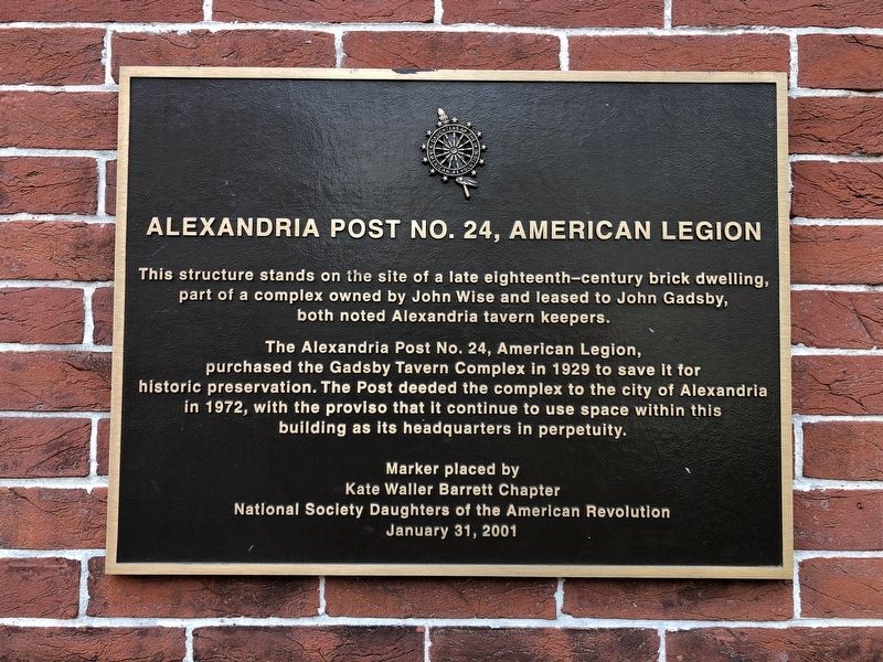 Alexandria Post No. 24, American Legion Marker image. Click for full size.