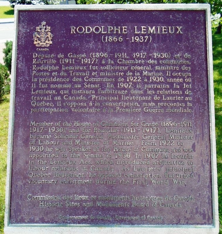 Rodolphe Lemieux Marker image. Click for full size.