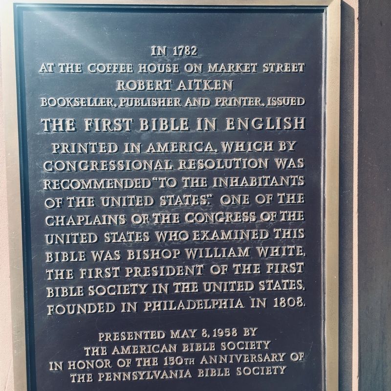 THE FIRST BIBLE IN ENGLISH Marker image. Click for full size.