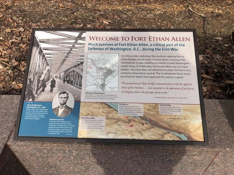 Welcome to Fort Ethan Allen Marker image. Click for full size.