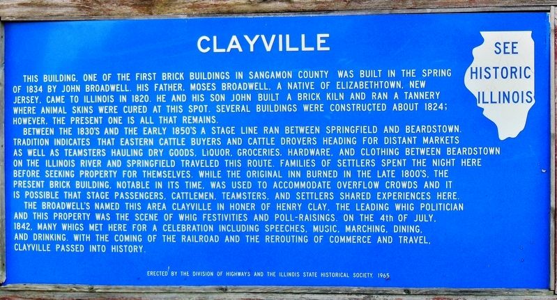 Clayville Marker image. Click for full size.