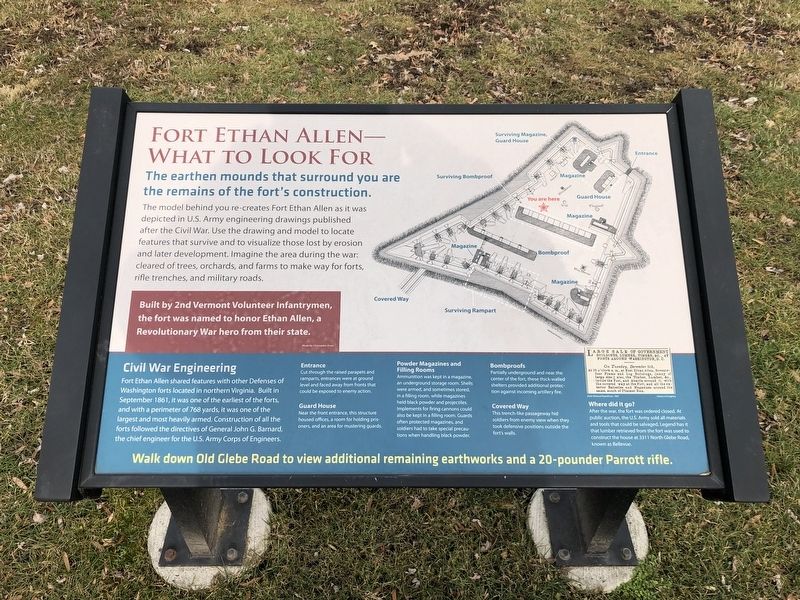 Fort Ethan Allen—What to Look For Marker image. Click for full size.