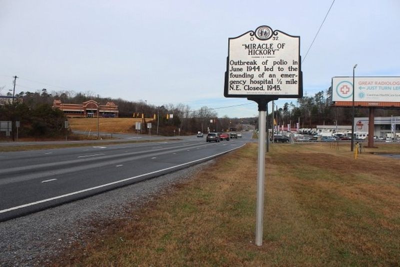 "Miracle of Hickory" Marker looking north on US 321 image. Click for full size.
