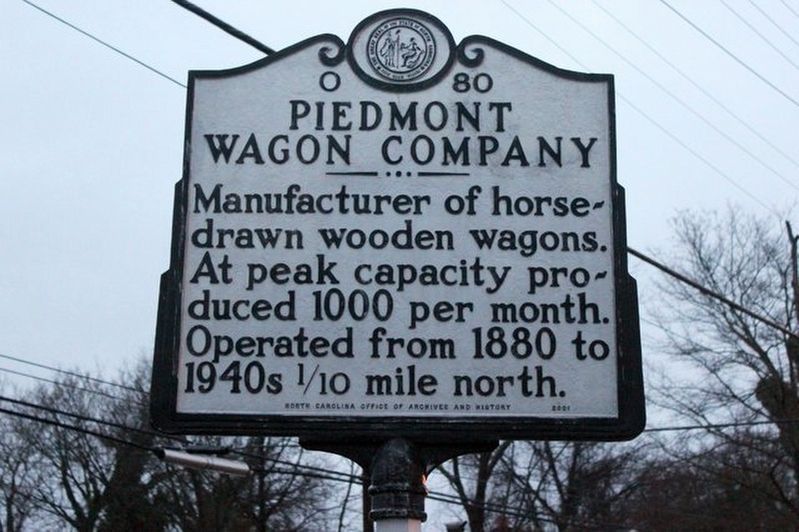 Piedmont Wagon Company Marker. Click for full size. Piedmont Wagon Company Marker image. Click for full size.