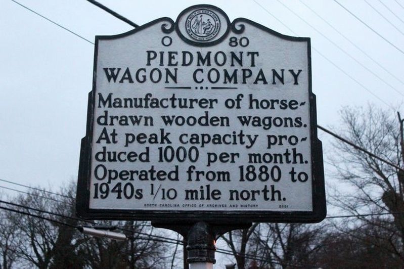 Piedmont Wagon Company Marker image. Click for full size.