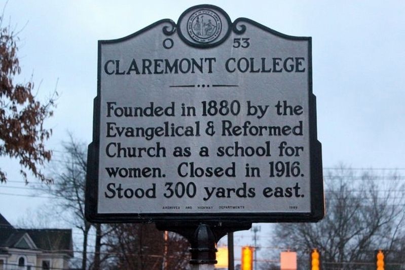 Claremont College Marker image. Click for full size.