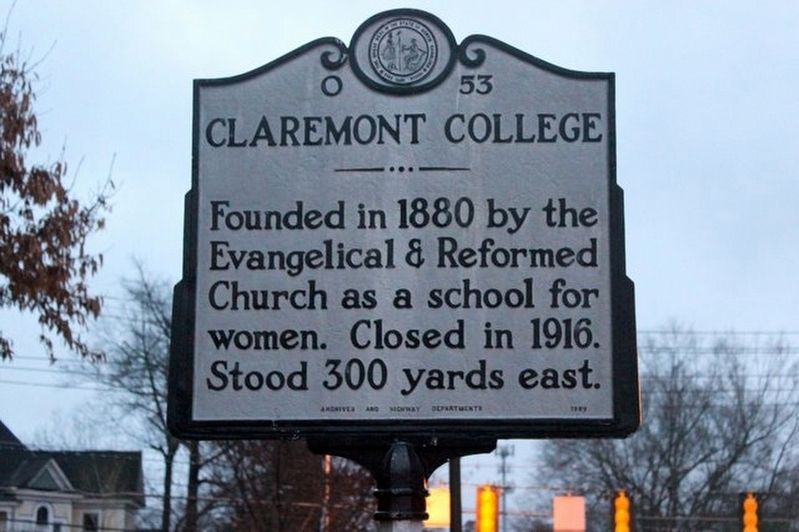 Claremont College Marker. Click for full size. Claremont College Marker image. Click for full size.