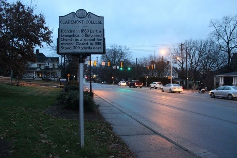 Claremont College Marker looking south on 2nd Street Northeast. Click for full size. Claremont College Marker looking south on 2nd Street Northeast image. Click for full size.