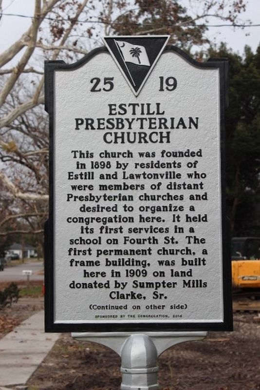 Estill Presbyterian Church Marker Side 1 image. Click for full size.