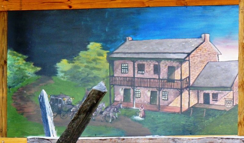 Painting of 1834 Clayville Tavern (<i>located near marker</i>) image. Click for full size.
