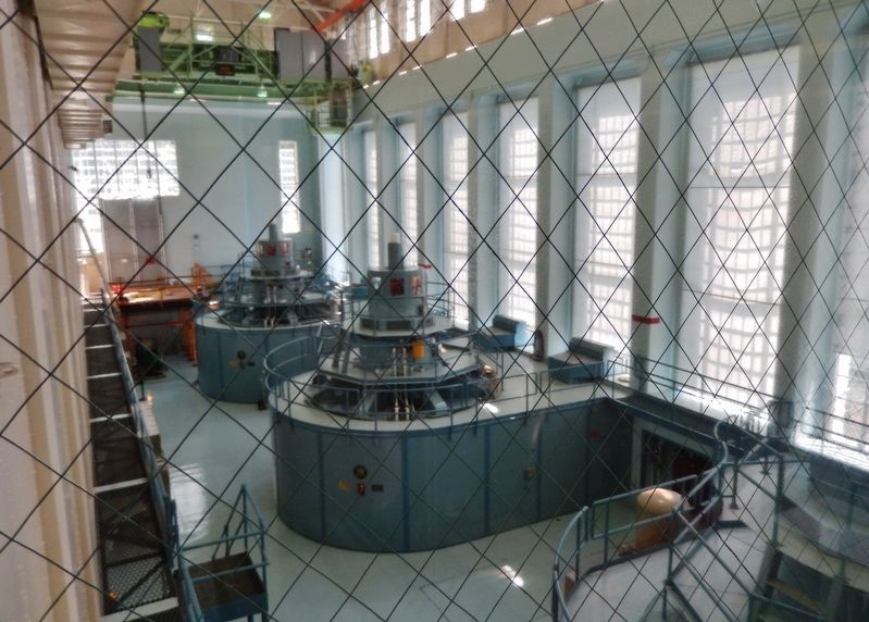 Gorge Powerhouse Control Room & Turbines (<i>view from lobby</i>) image. Click for full size.