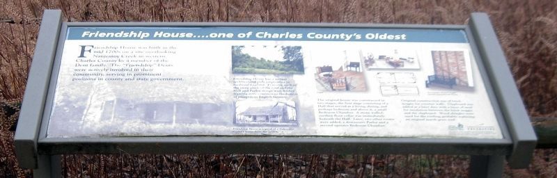 Friendship House...one of Charles County's Oldest Marker. Click for full size. Friendship House...one of Charles County's Oldest Marker image. Click for full size.