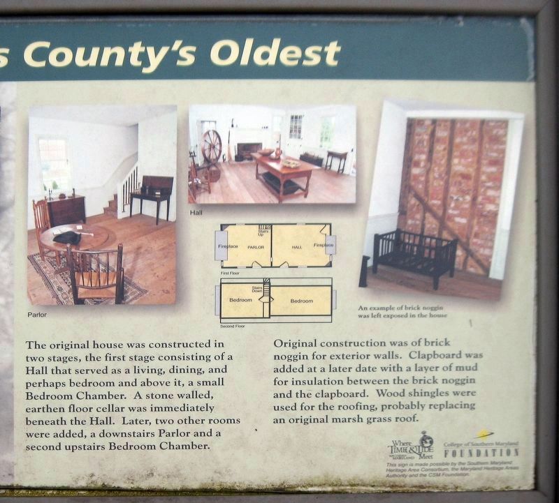 Friendship House...one of Charles County's Oldest Marker (Right Half) image. Click for full size.