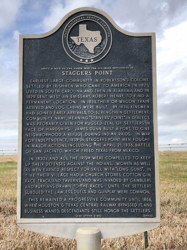 Staggers Point Marker Front. Click for full size. Staggers Point Marker Front image. Click for full size.
