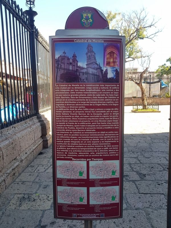 The Cathedral of Morelia Marker. Click for full size. The Cathedral of Morelia Marker image. Click for full size.