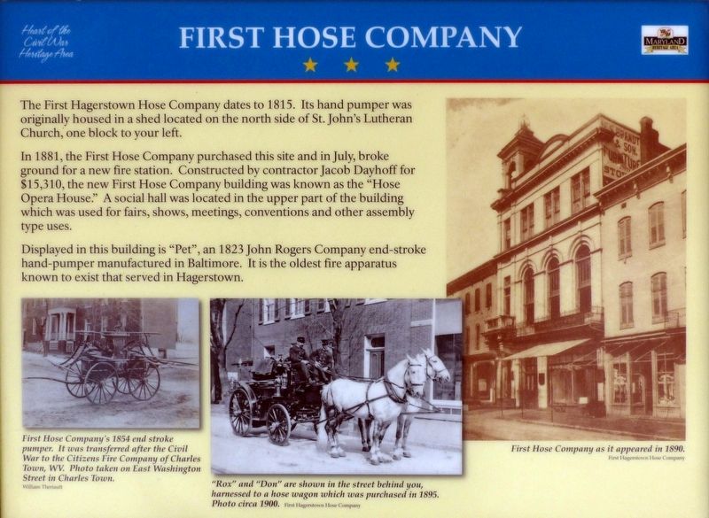 First Hose Company Marker image. Click for full size.