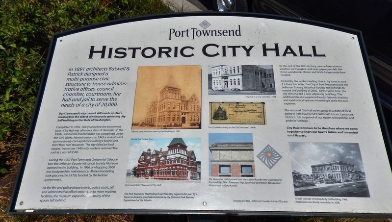 Historic City Hall Marker image. Click for full size.