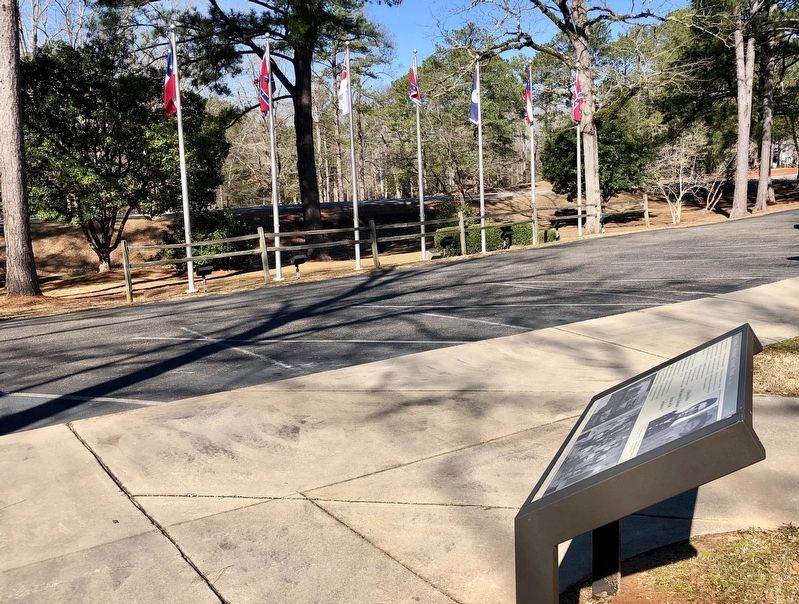 View of marker towards flags of the Confederacy. image. Click for full size.