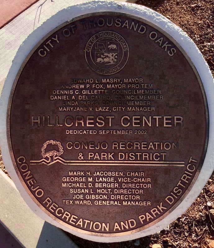Hillcrest Center Marker image. Click for full size.
