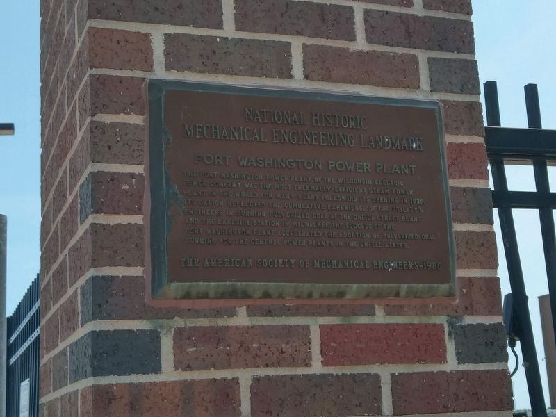 Port Washington Power Plant Marker image. Click for full size.