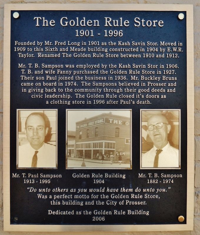 The Golden Rule Store Marker. Click for full size. The Golden Rule Store Marker image. Click for full size.