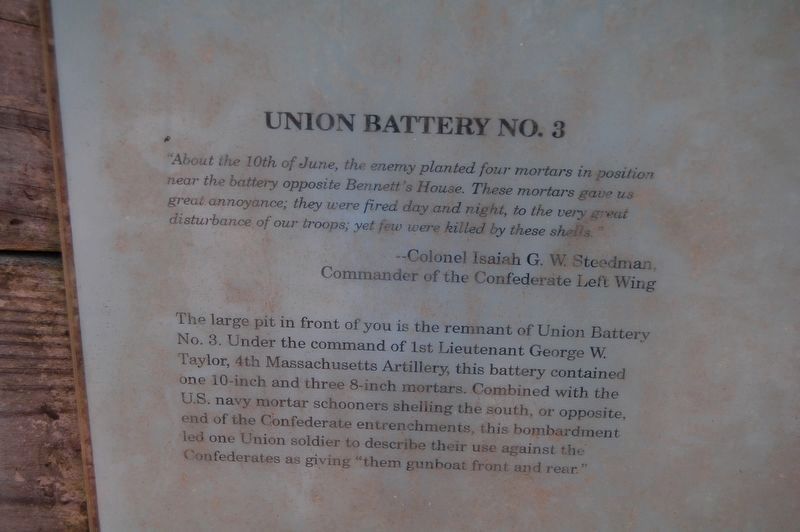 Union Battery No. 3 Marker. Click for full size. Union Battery No. 3 Marker image. Click for full size.