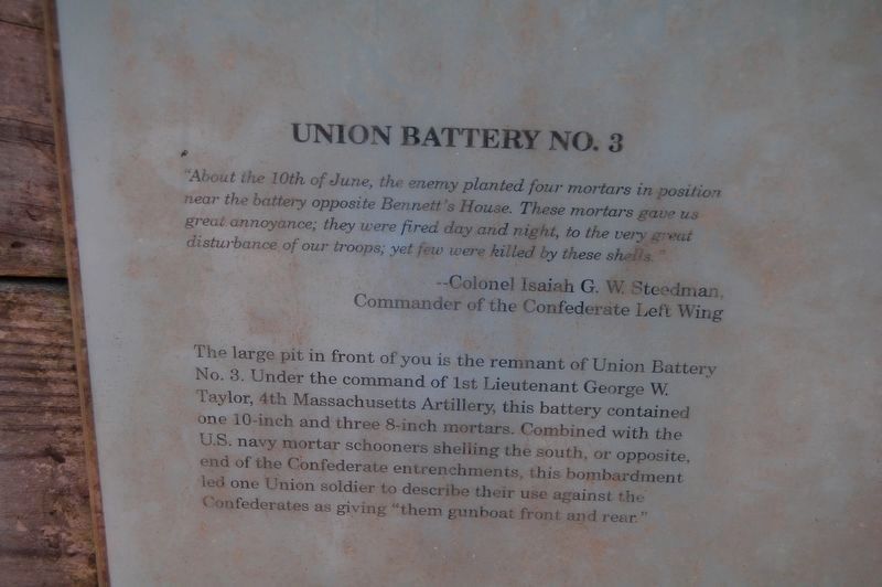 Union Battery No. 3 Marker image. Click for full size.