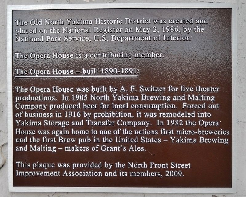 The Opera House Marker. Click for full size. The Opera House Marker image. Click for full size.
