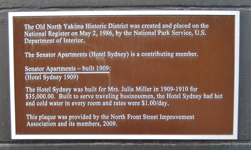 Senator Apartments (Hotel Sydney) Marker image. Click for full size.