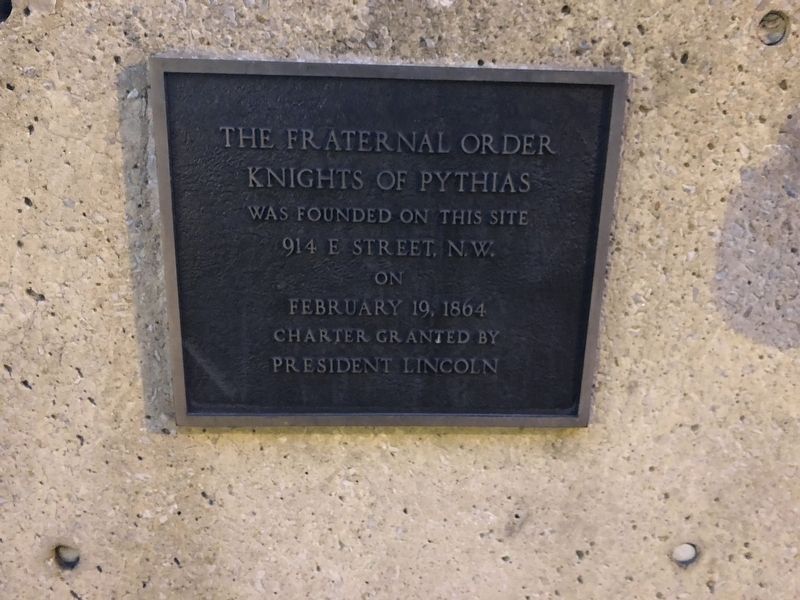 The Fraternal Order Kights of Pythias Marker image. Click for full size.
