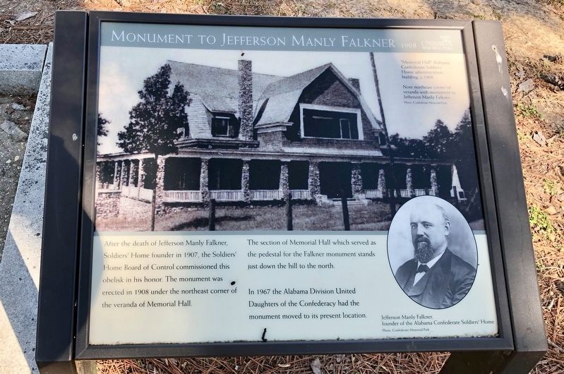 Monument to Jefferson Manly Falkner Marker image. Click for full size.