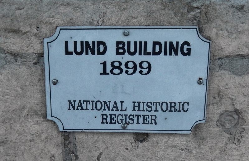 Lund Building National Register of Historic Places Plaque image. Click for full size.