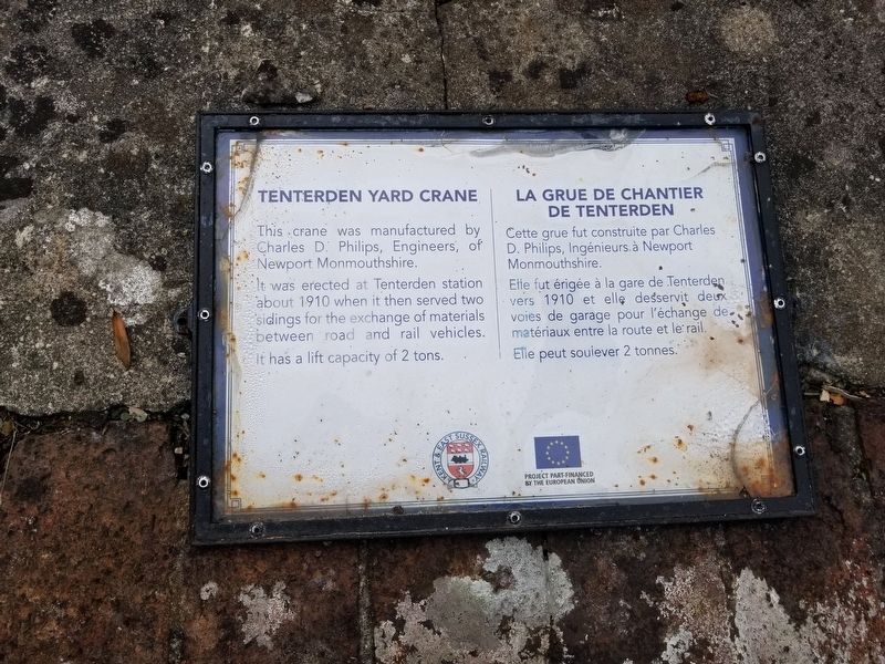 Tenterden Yard Crane Marker. Click for full size. Tenterden Yard Crane Marker image. Click for full size.