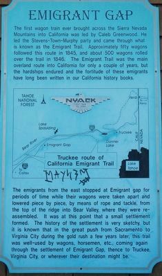 Emigrant Gap Marker. Click for full size. Emigrant Gap Marker image. Click for full size.