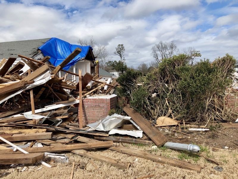 Marker was demolished by EF-2 tornado.. Click for full size. Marker was demolished by EF-2 tornado. image. Click for full size.